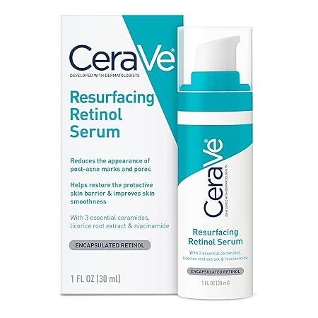 CeraVe Resurfacing Retinol Serum For Post Acne Marks, Formulated With Licorice R