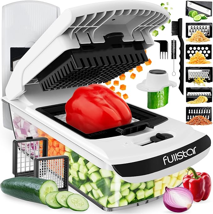 Fullstar All in One Vegetable Chopper and Mandoline Slicer - Food Chopper with C