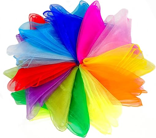 colorful play silk scarves for kids wind tunnel sensory activity
