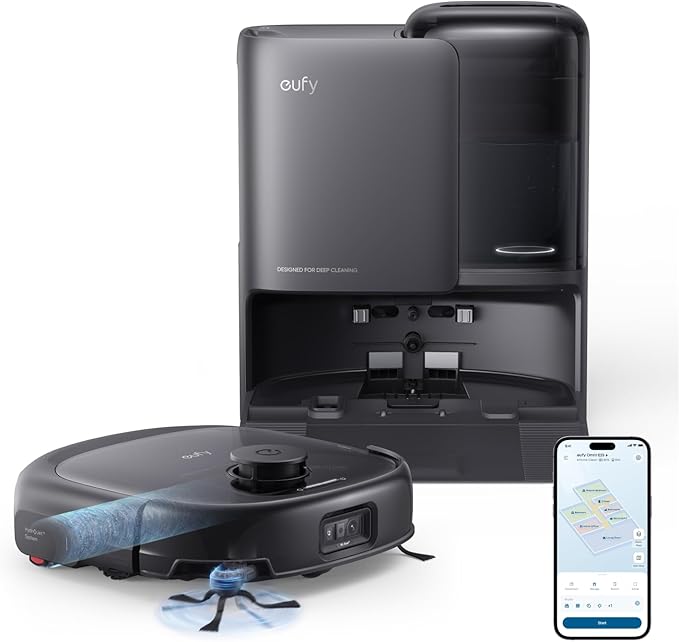 eufy E25 robot vacuum and mop combo self emptying for moms