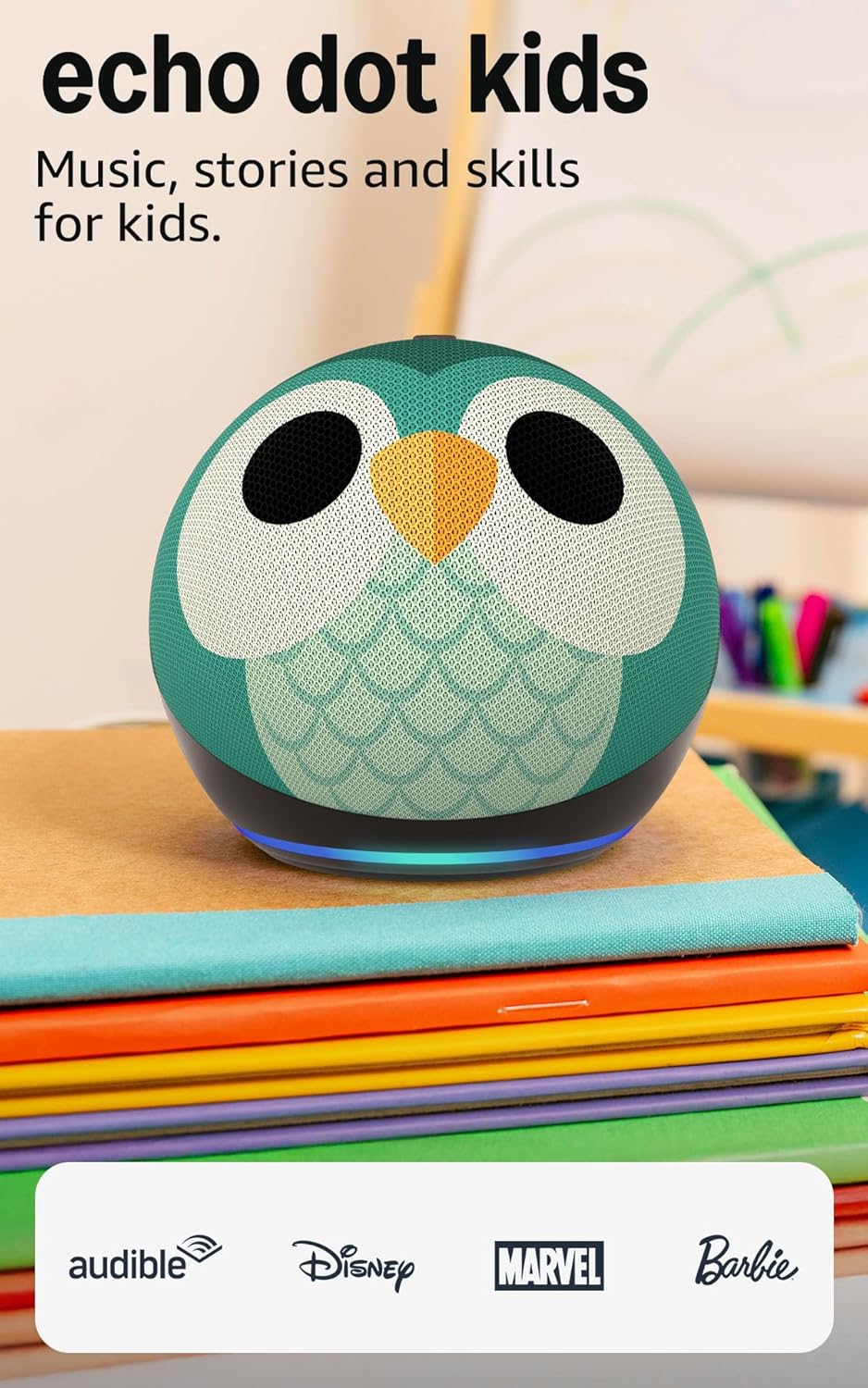 Amazon Echo Dot Kids owl edition Alexa for ADHD screen time announcements