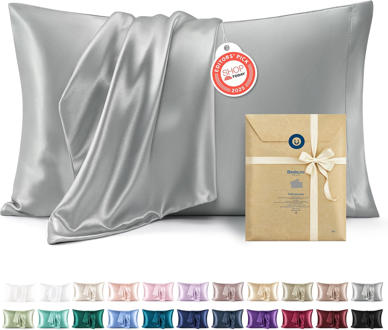 Bedsure satin silk pillowcase queen size for mom hair and skin self care