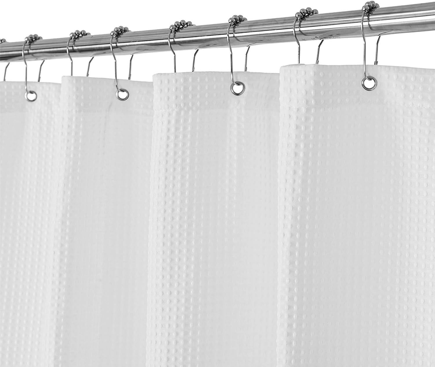 cream waffle weave shower curtain amazon bathroom upgrade under 30