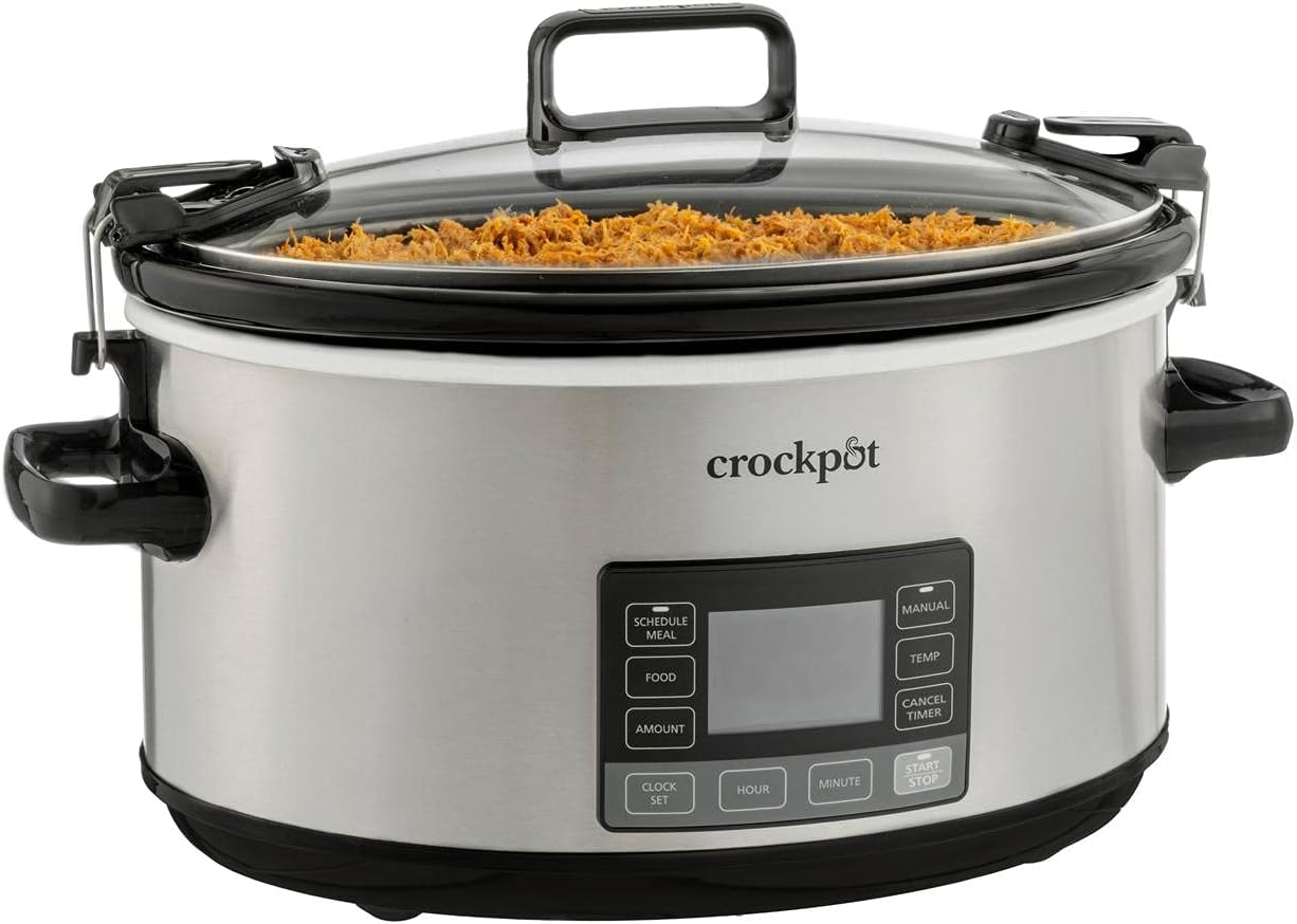 Crockpot 7 quart programmable slow cooker family size for meal prep sunday